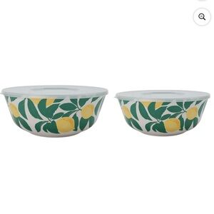 Mainstays by Becky G bamboo melamine 4 piece serve bowl set lemon NWT